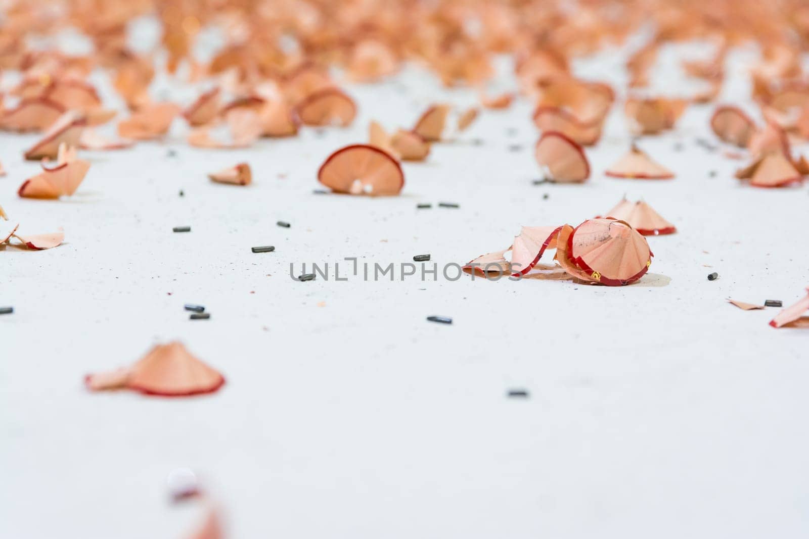 Red Pencil Shavings Closeup Texture Background White Pieces Dust Art Drawing Pieces