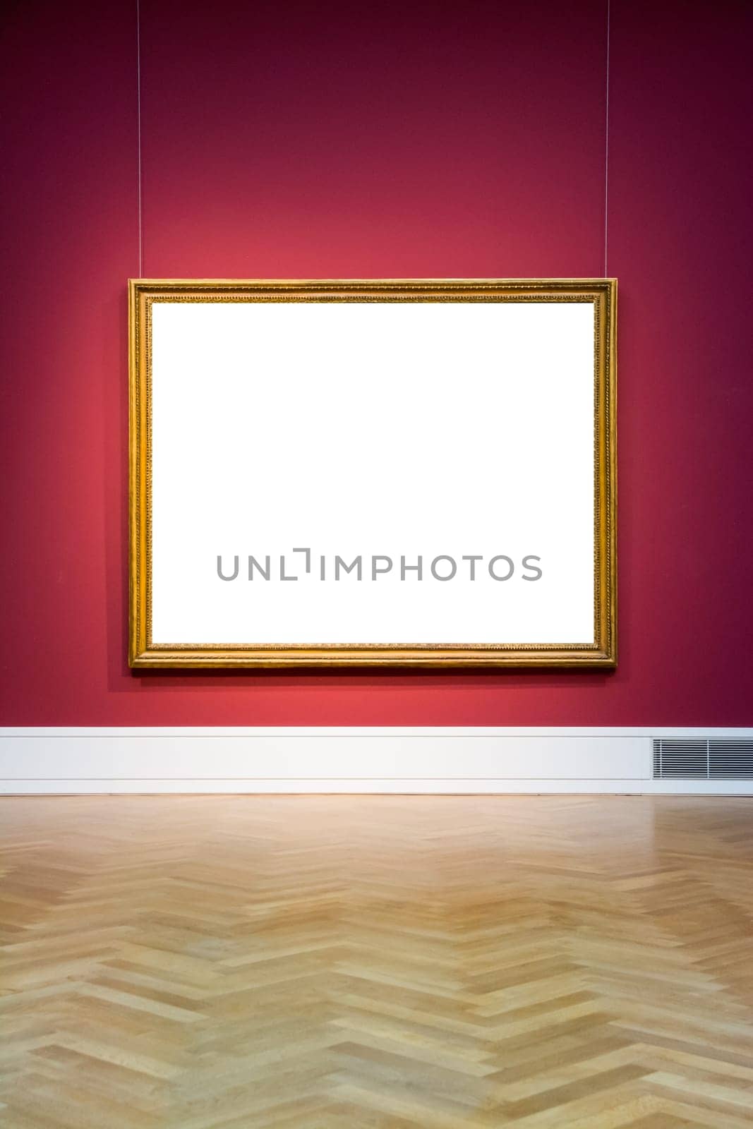 Art Museum Frame Wall Ornate Minimal Design White Isolated Clipping Path Template