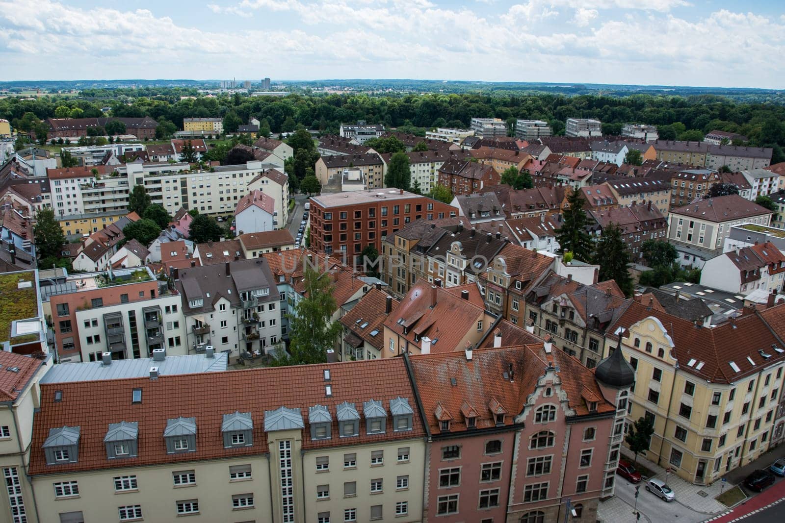 Residential Area Neu Ulm Landscape Buildings Summer Day