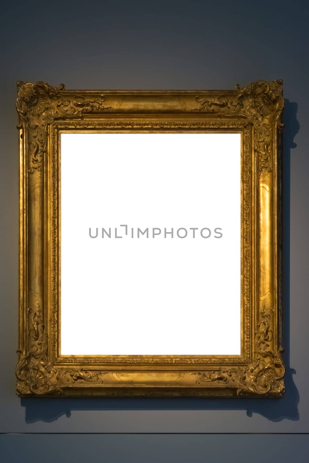 Art Museum Frame Vintage Ornate Painting Picture Blank Clipping Path Isolated Beautiful