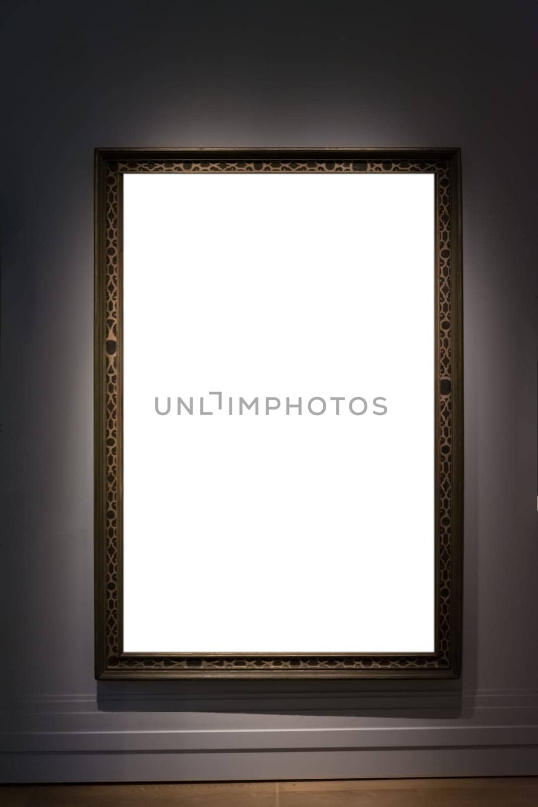 Art Museum Frame Vintage Ornate Painting Picture Blank Clipping Path Isolated Beautiful