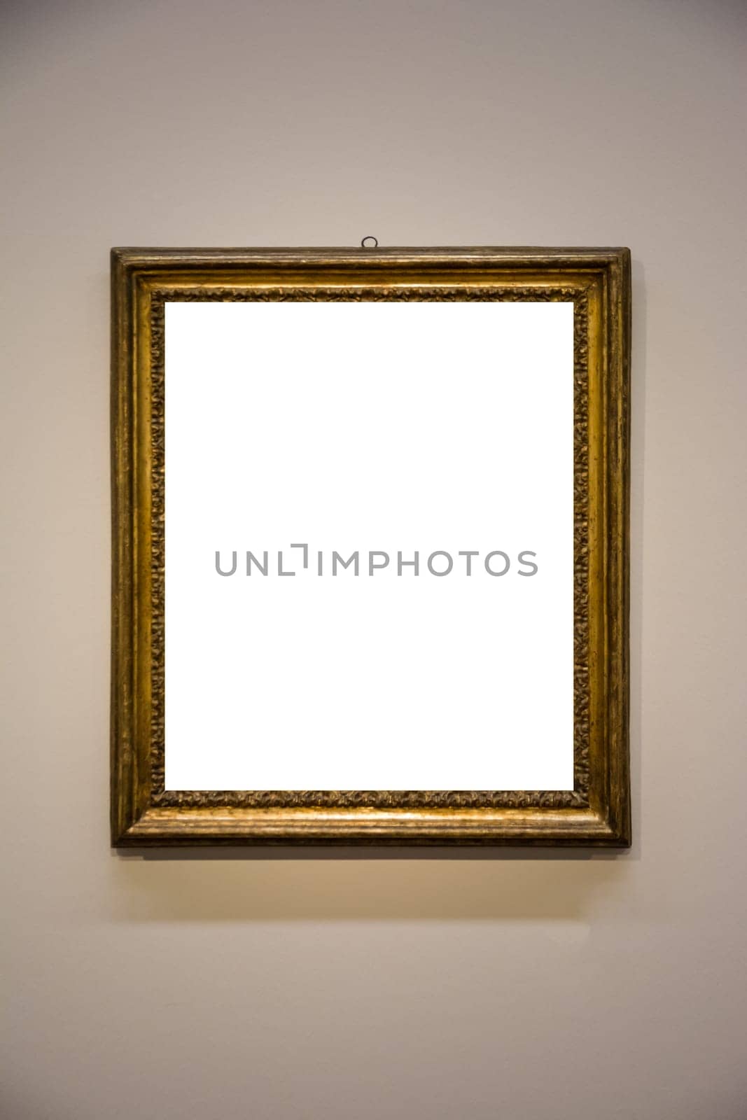 Art Museum Frame Wall Ornate Minimal Design White Isolated Clipping Path Template