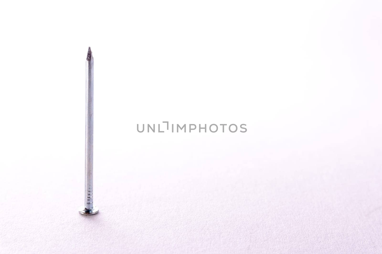 Single Nail Metal Chrome Gold Standing Laying Object Construction Background