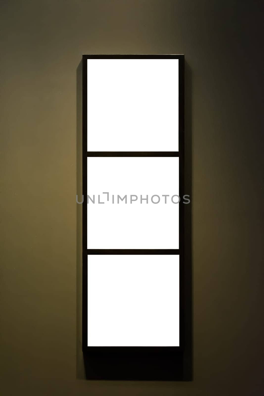 Art Museum Frame Dark Grey Wall Ornate Minimal Design White Isolated Clipping Path Template