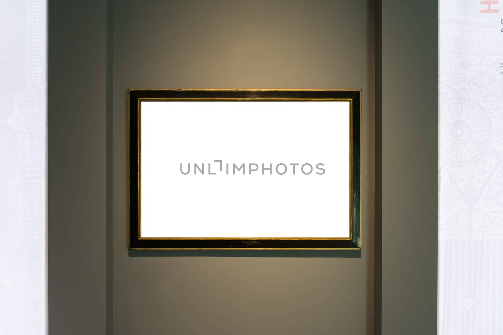 Art Museum Frame Vintage Ornate Painting Picture Blank Clipping Path Isolated Beautiful