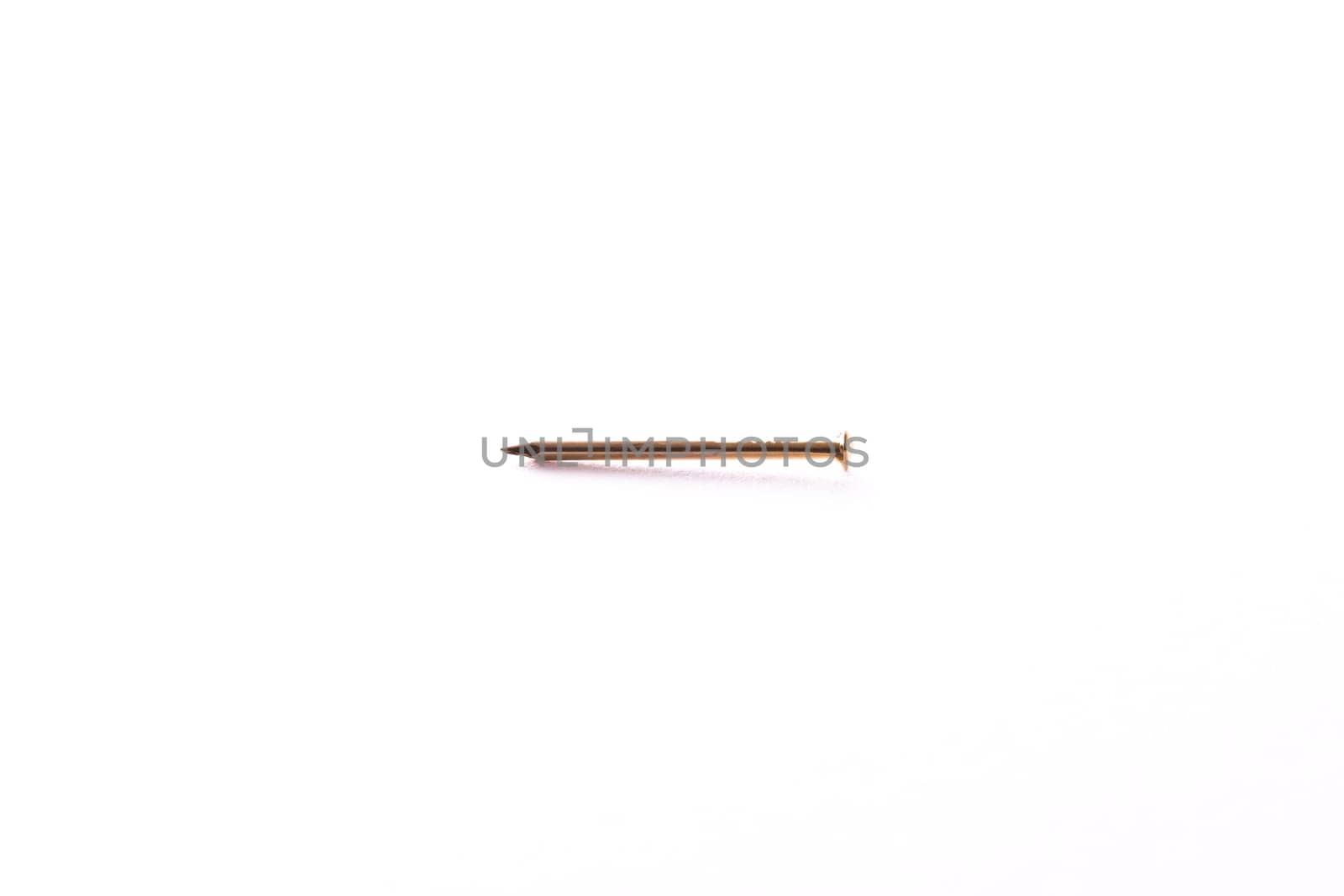 Single Nail Metal Chrome Gold Standing Laying Object Construction Background