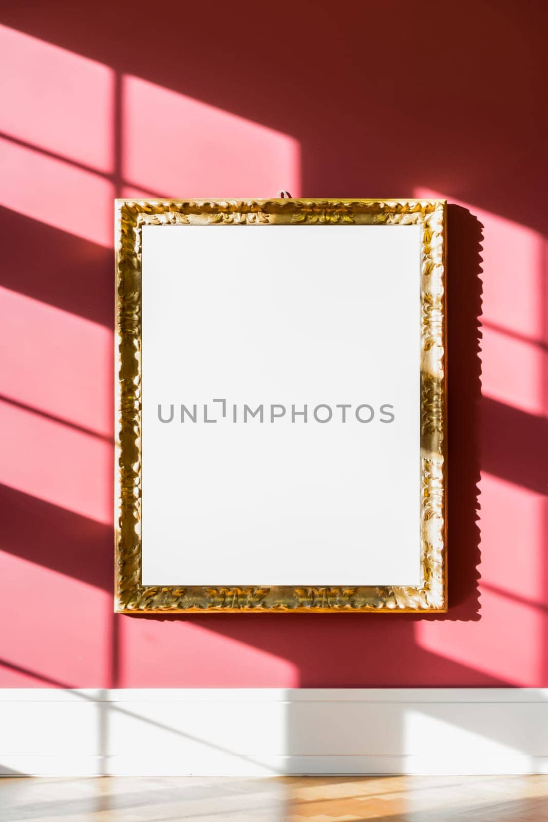 Art Museum Frame Wall Ornate Minimal Design White Isolated Clipping Path Template