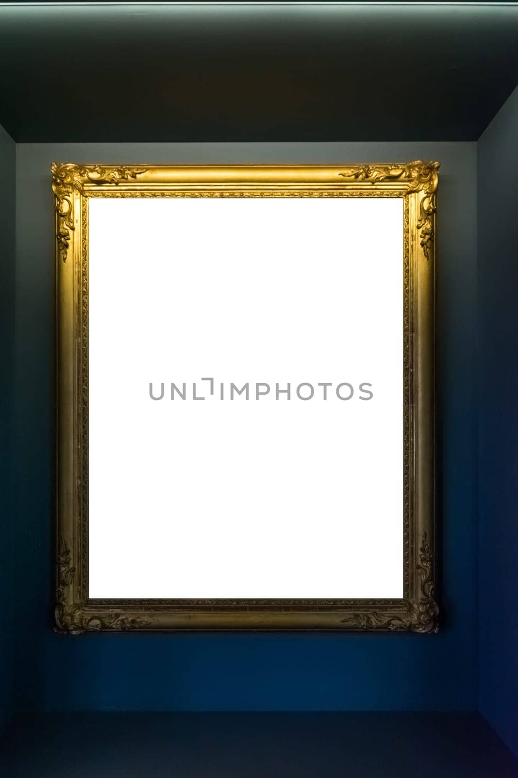 Art Museum Frame Vintage Ornate Painting Picture Blank Clipping Path Isolated Beautiful