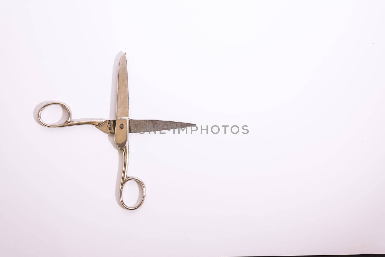 Shiny Metal Scissors Medical Construction Blank White Background Object