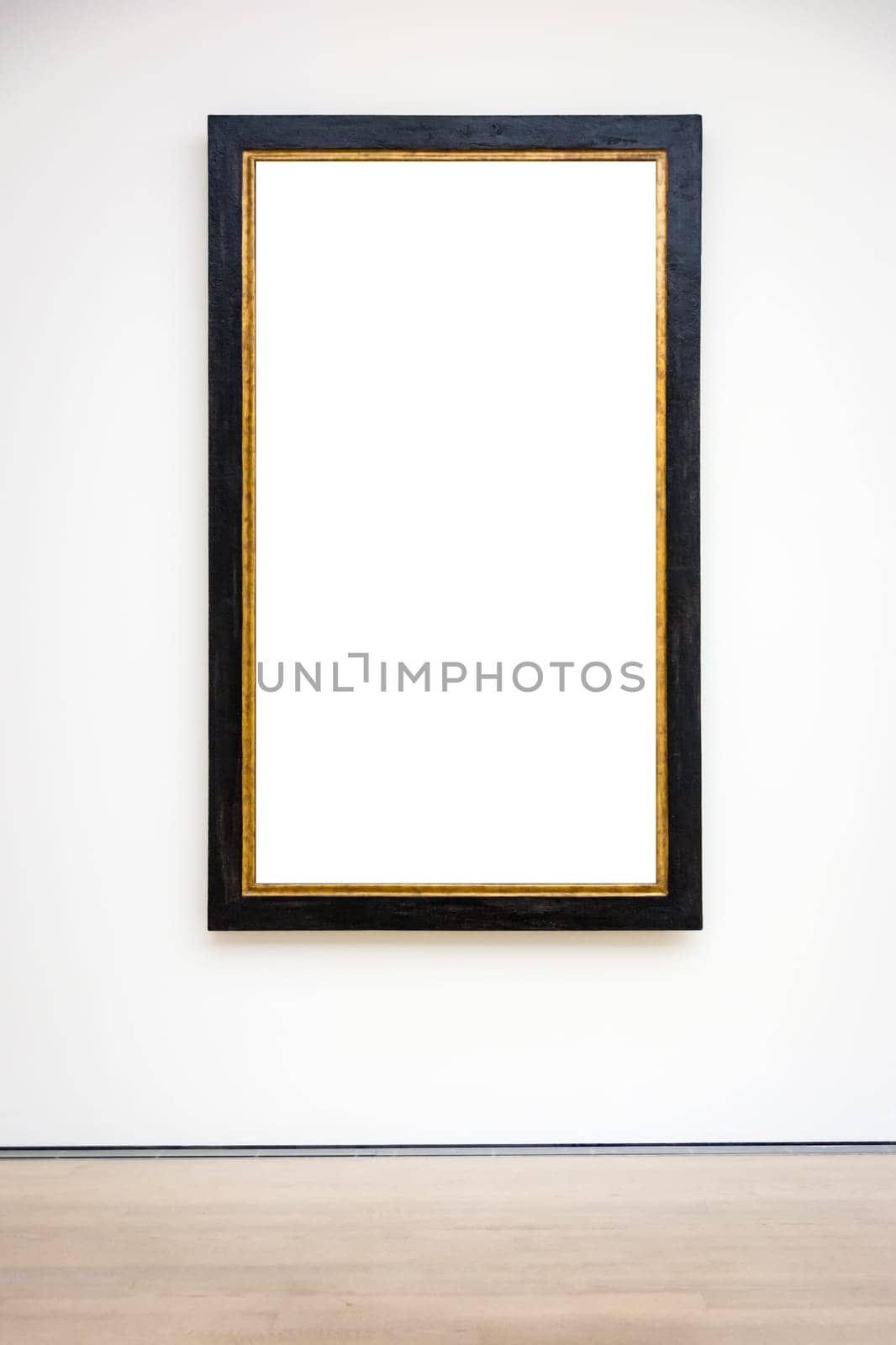 Modern Art Museum Frame Wall Clipping Path Isolated White Vector Illustration Template