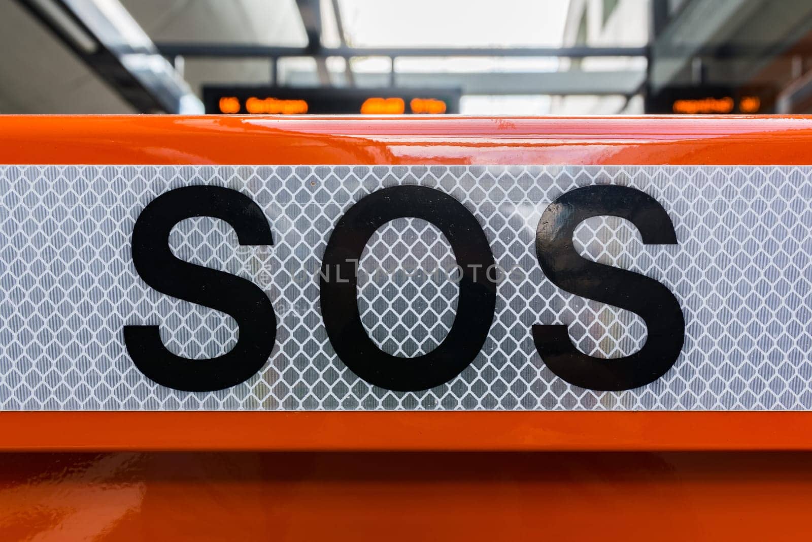 Big Close SOS Box Orange Emergency Train Station