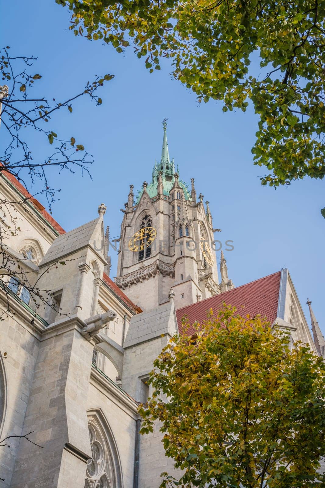 Saint Paul Church Cathedral Catholic Christian Exterior Architecture Munich Germany Europe Historic Landmark Blue Sky Autumn Outdoors