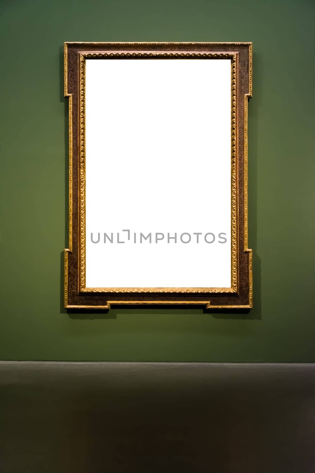 Art Museum Frame Wall Ornate Minimal Design White Isolated Clipping Path Template