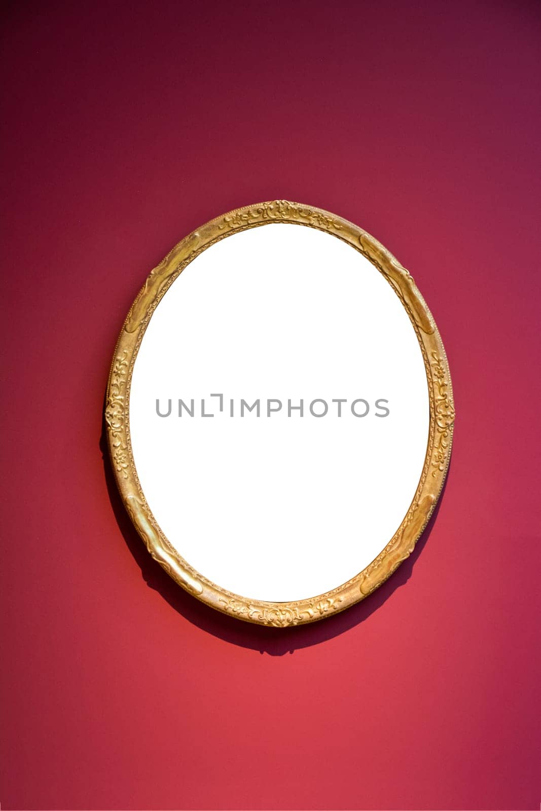 Art Museum Frame Wall Ornate Minimal Design White Isolated Clipping Path Template