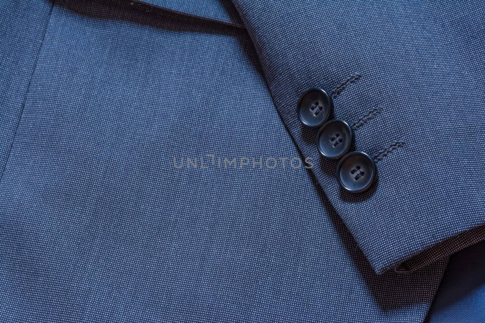 Blazer Closeup Texture Detail Textile Blue Tuxedo Suit Professional Handsome Men Fashion Button Handkerchief Lapel Material Jacket