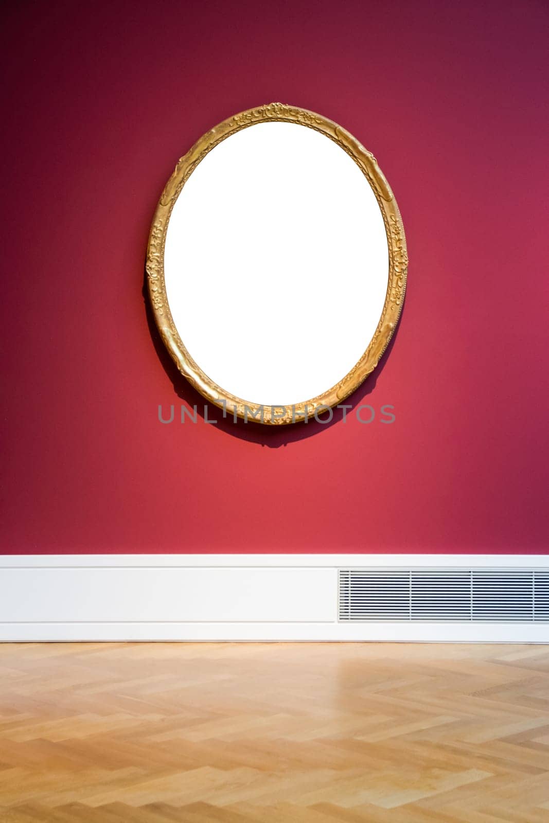 Art Museum Frame Wall Ornate Minimal Design White Isolated Clipping Path Template