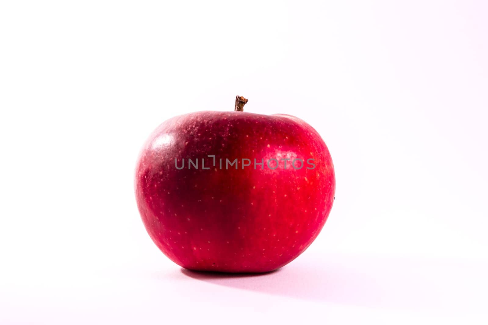 Bright Red Juicy Apple Fruit Fresh Diet Food Isolated White Background