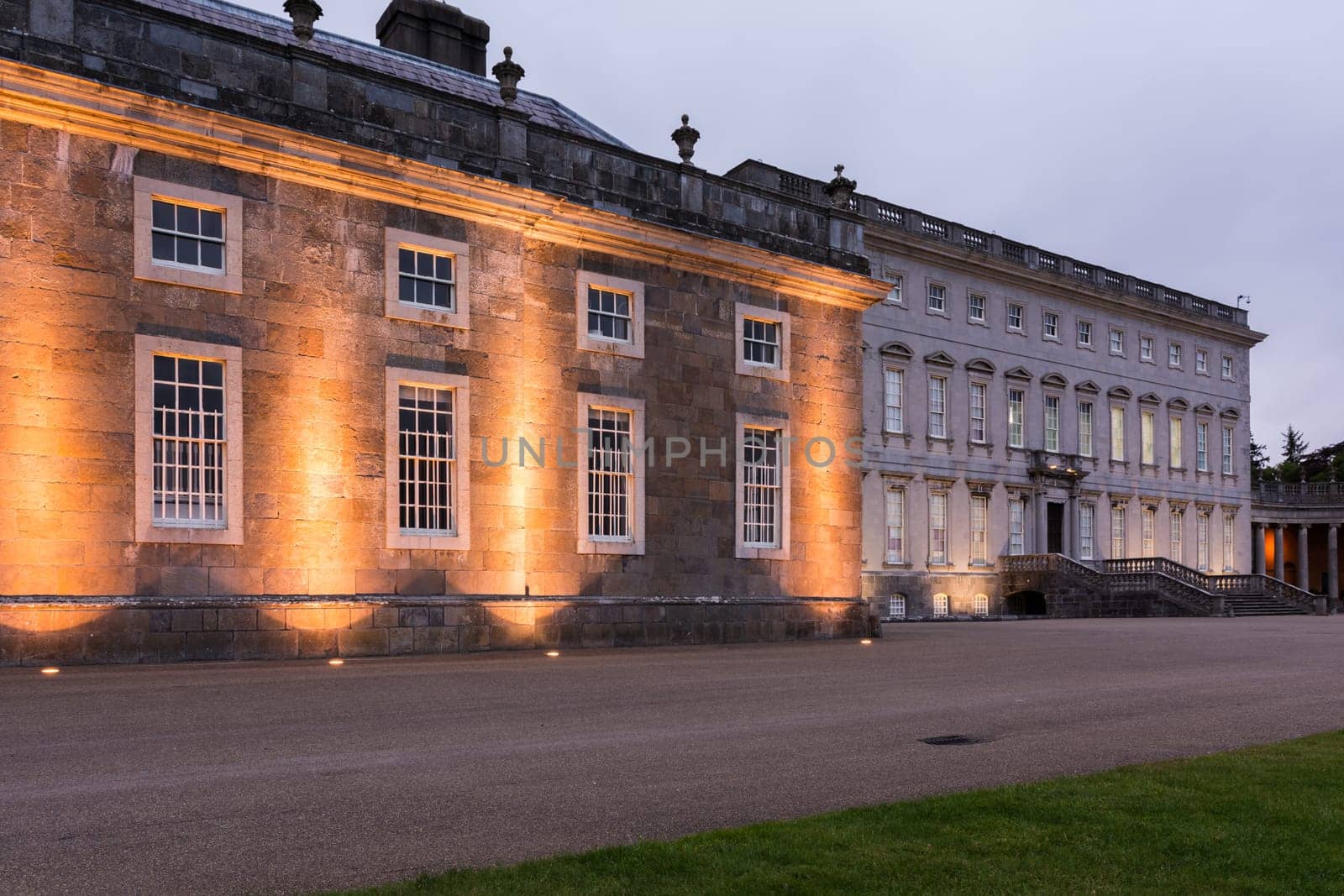 Castletown House Parking Lot Empty Night Ireland Lights