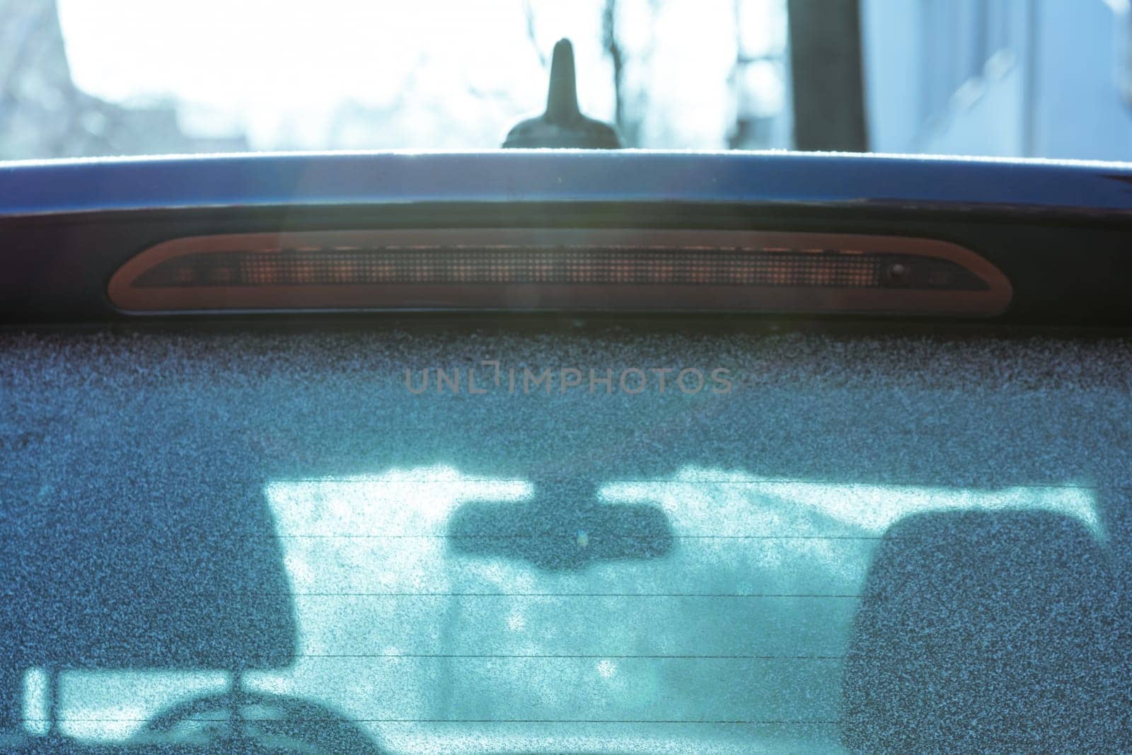 Car Details Frosted Snow Ice Cold Winter Climate Window Wipers Antenna