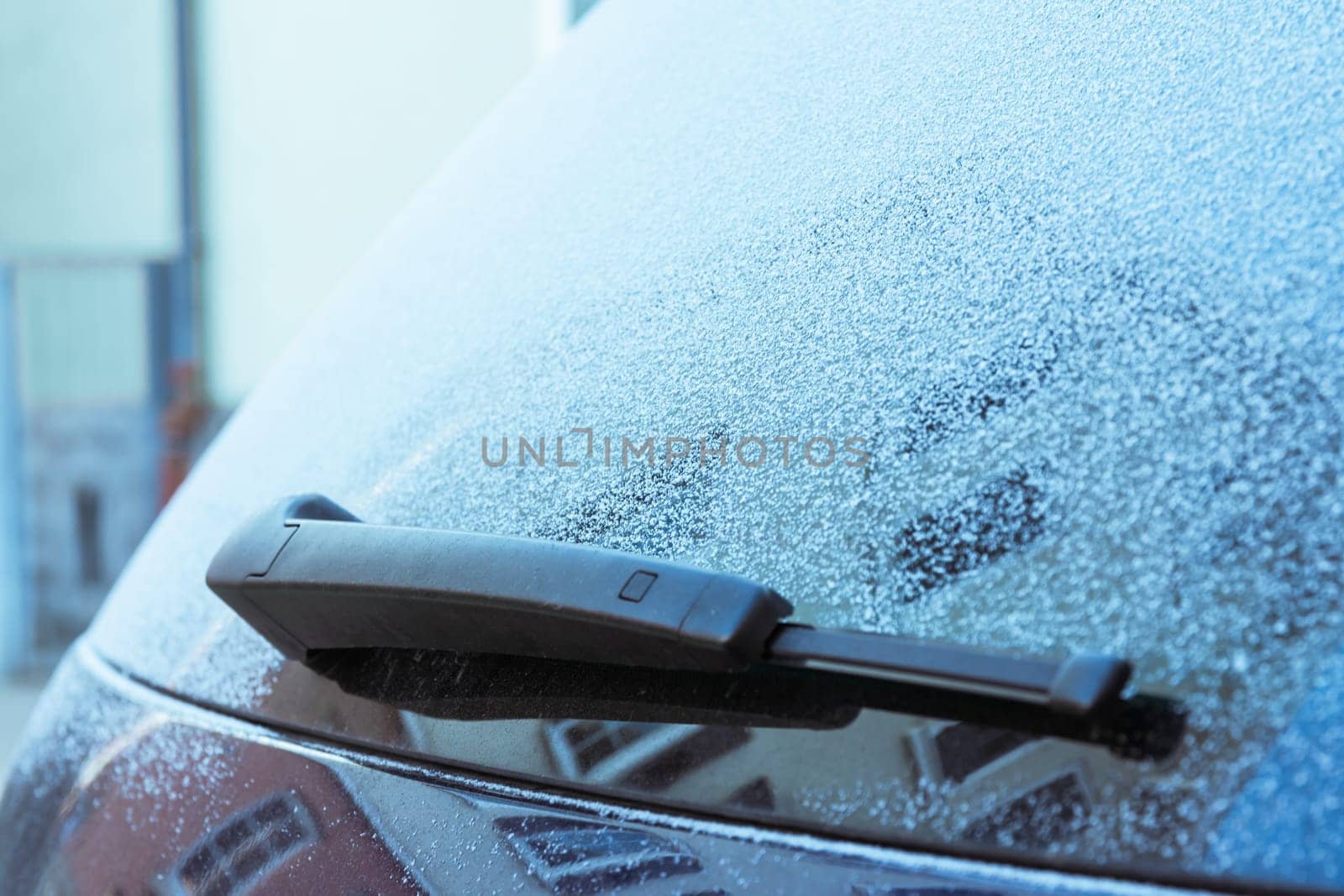 Car Details Frosted Snow Ice Cold Winter Climate Window Wipers Antenna