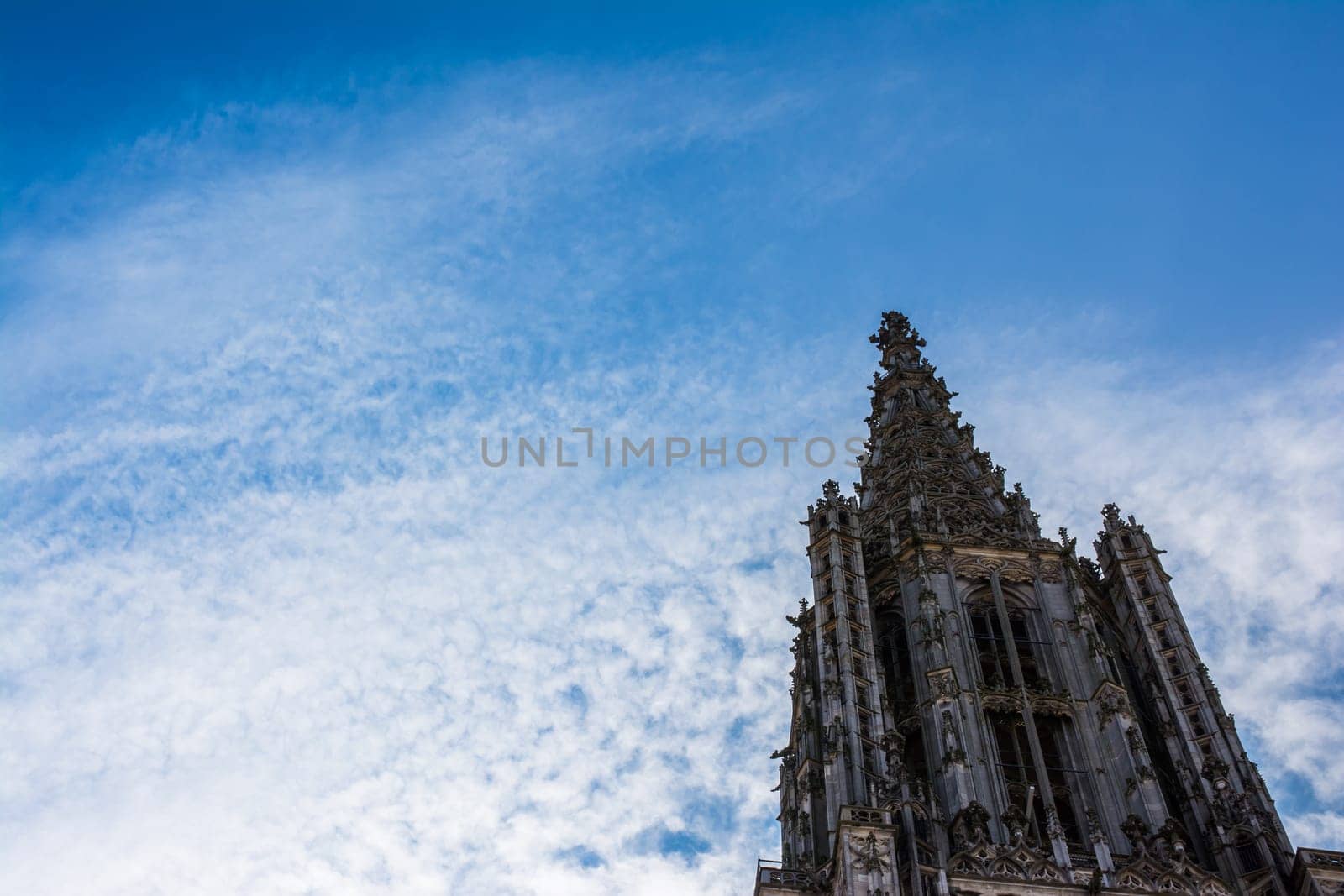Close-Up Shot Spire Top Ulm Münster Cathedral Church Germany Europe
