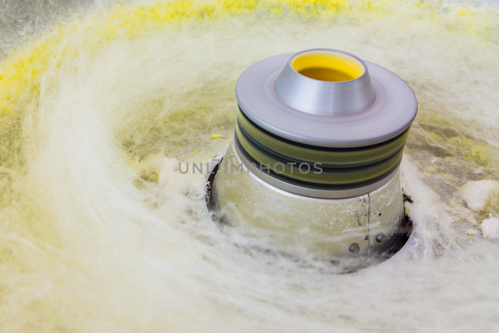 Cotton Candy Machine Spinning Bright Yellow
