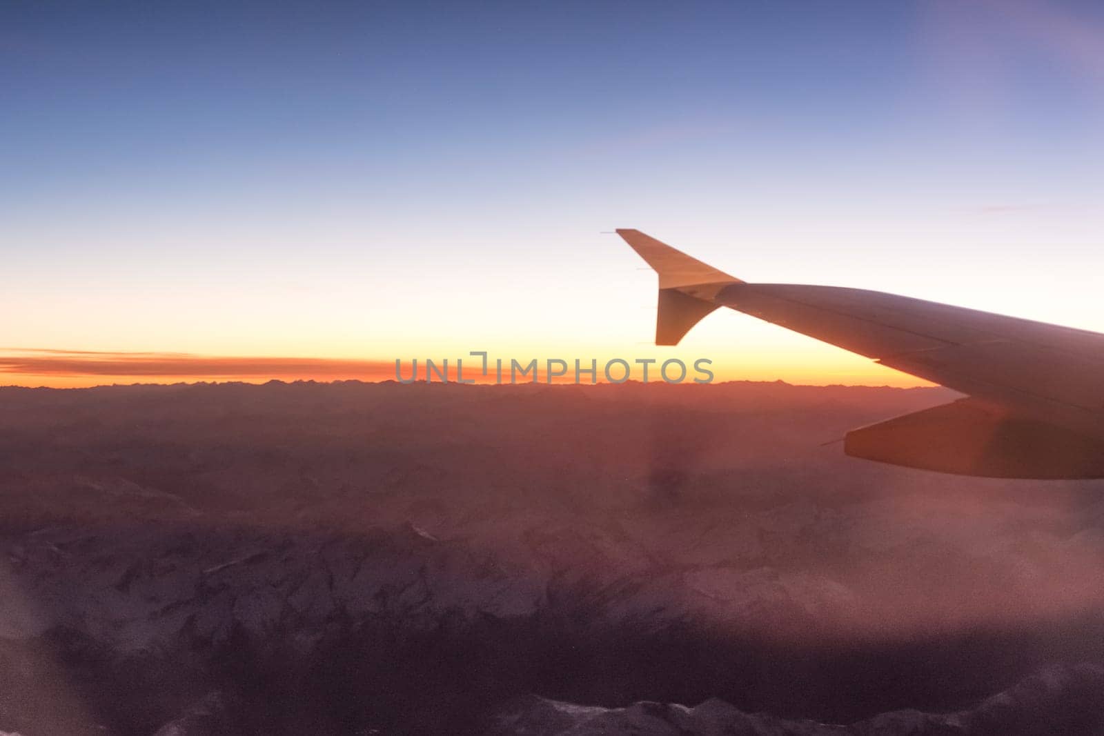 Plane Flying Travel Sunset City Lights Sunrise Sky Ground Mountains