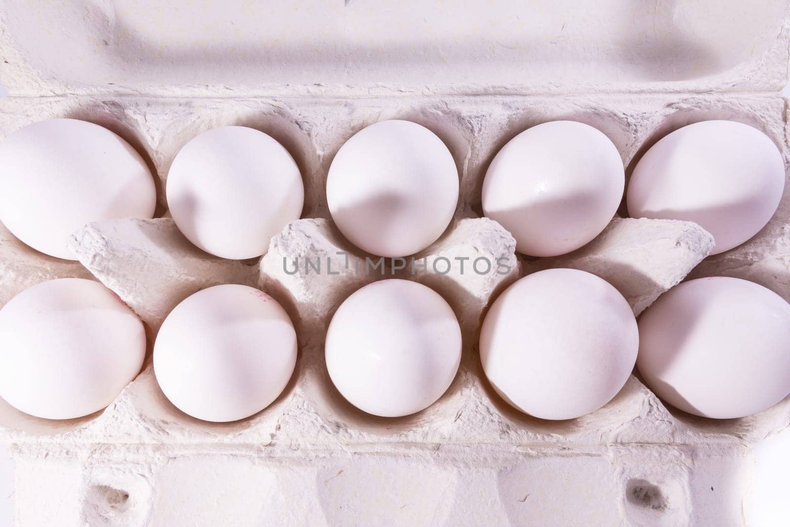 Eggs Package Tray Material Cardboard Fresh Ingredient Cooking Shells White Unbroken Isolated Background Blank