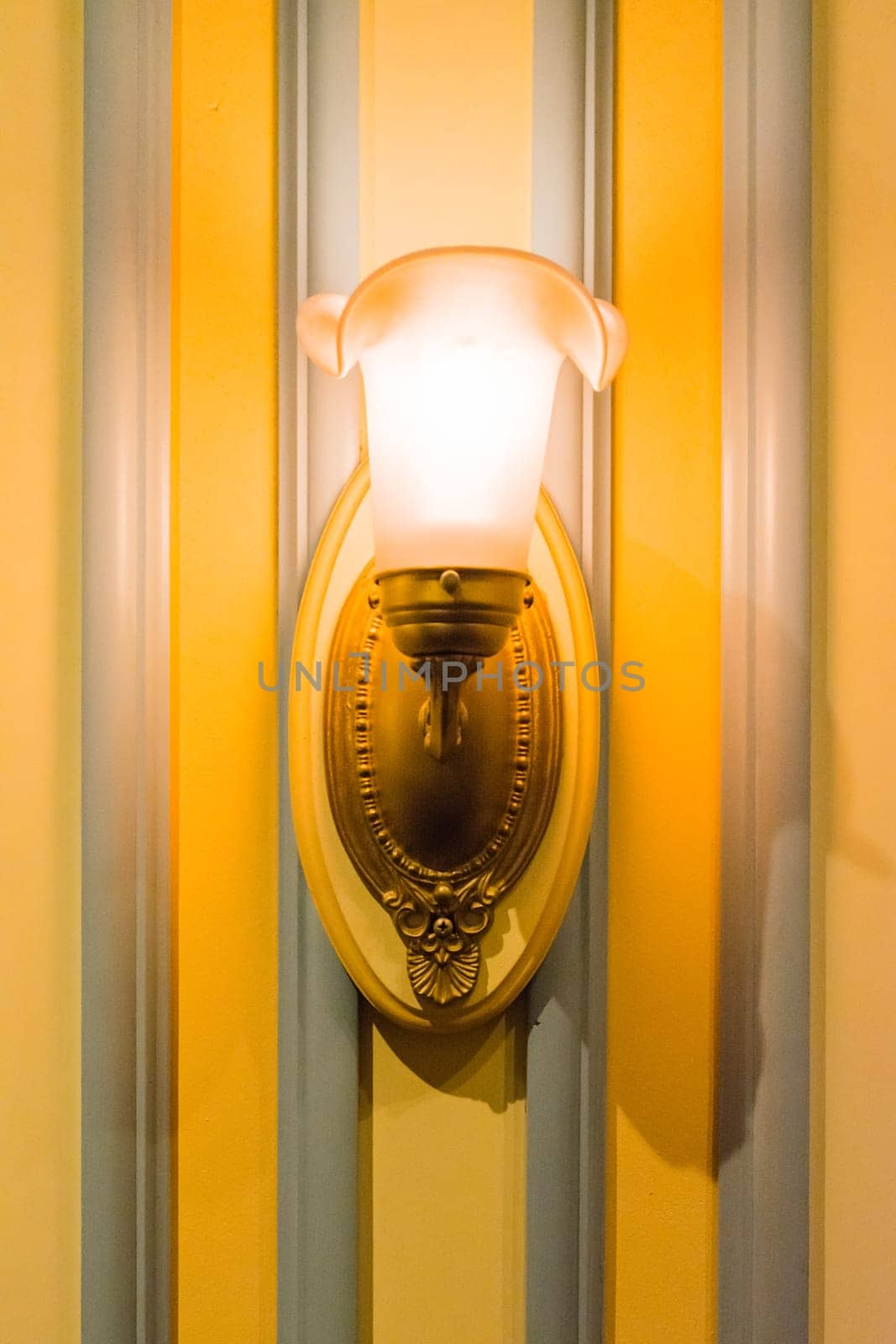 Old Fashioned Retro Vintage Lamp Electric Wall Detail Wooden