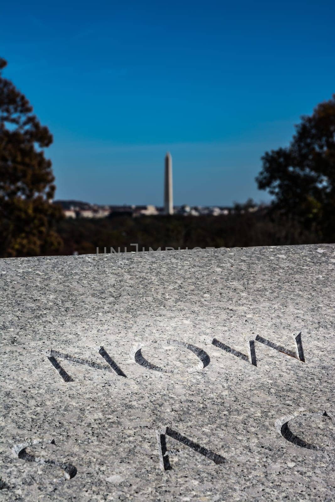 Now Highlighted Text Action Washington Monument View from Arlington Naitonal Cemetery