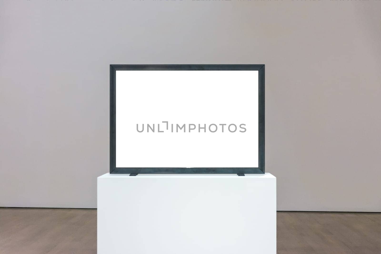 Modern Art Museum Frame Wall Clipping Path Isolated White Vector Illustration Template