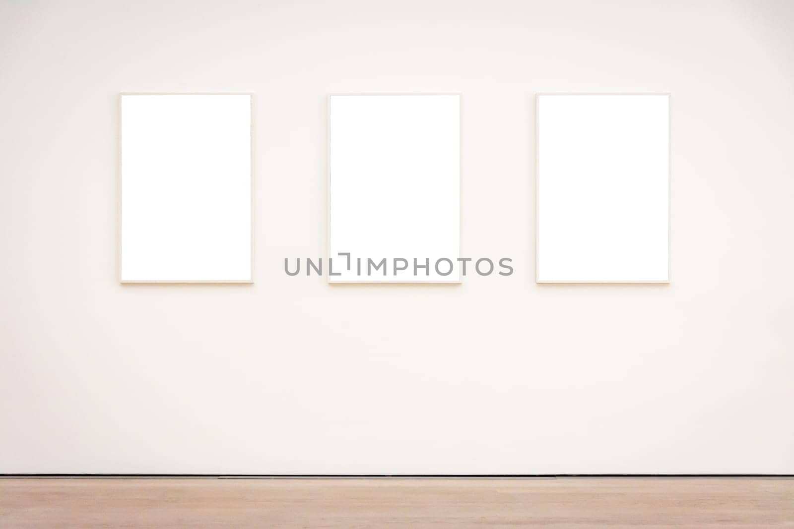 Modern Art Museum Frame Wall Clipping Path Isolated White Vector Illustration Template