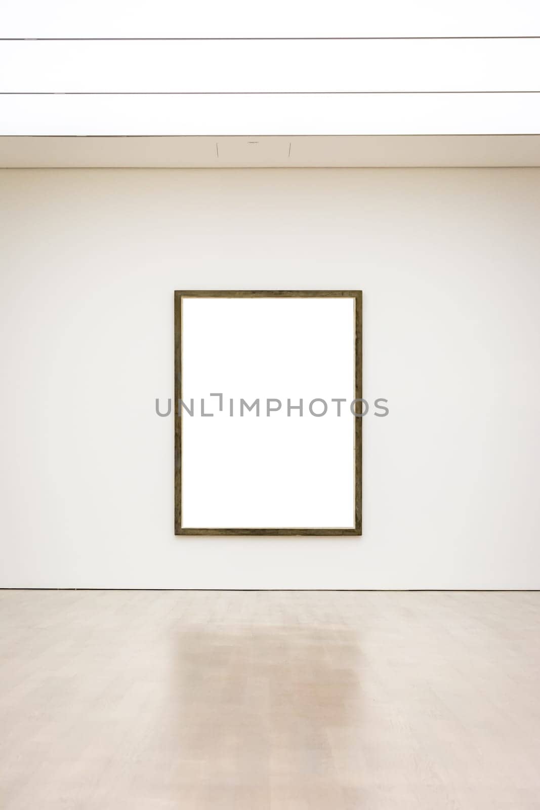 Modern Art Museum Frame Wall Clipping Path Isolated White Vector Illustration Template