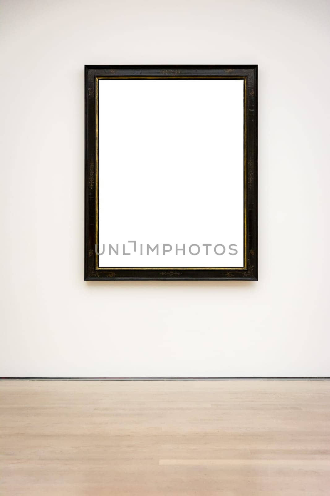 Modern Art Museum Frame Wall Clipping Path Isolated White Vector Illustration Template