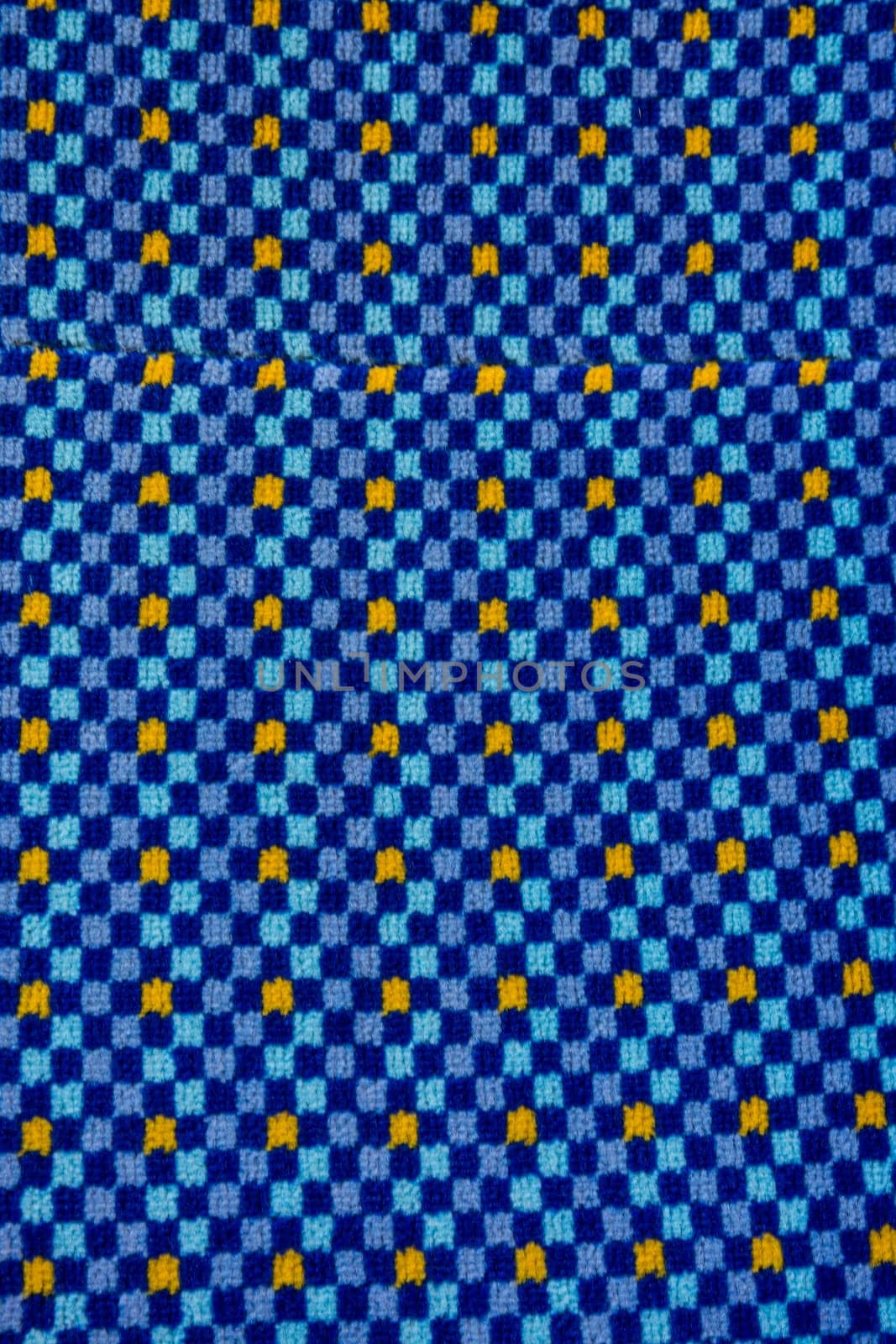 Fabric Blue Square Eye Catching Pattern