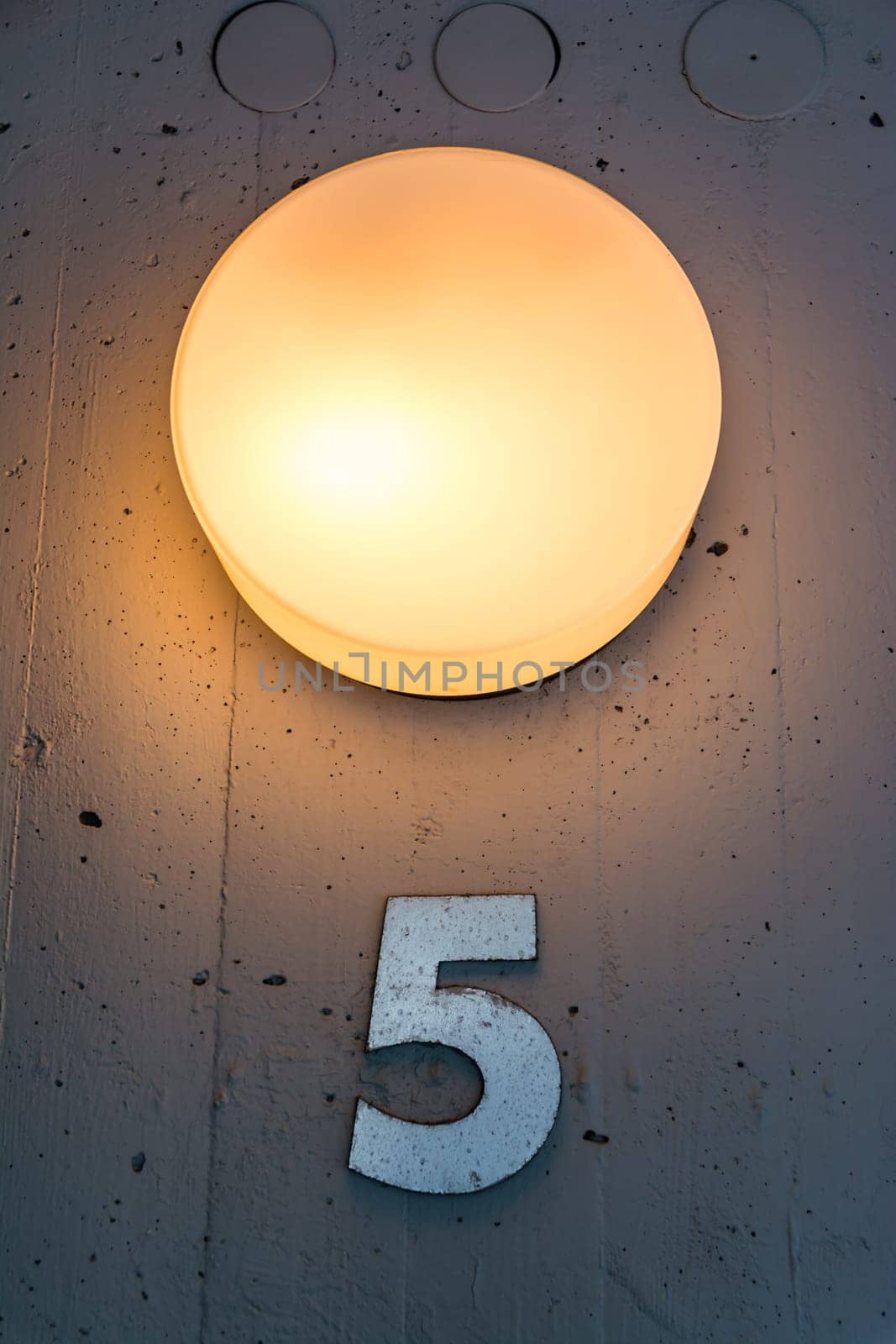 Five 5 Apartment Floor Number Map Wall Metal Light Decoration