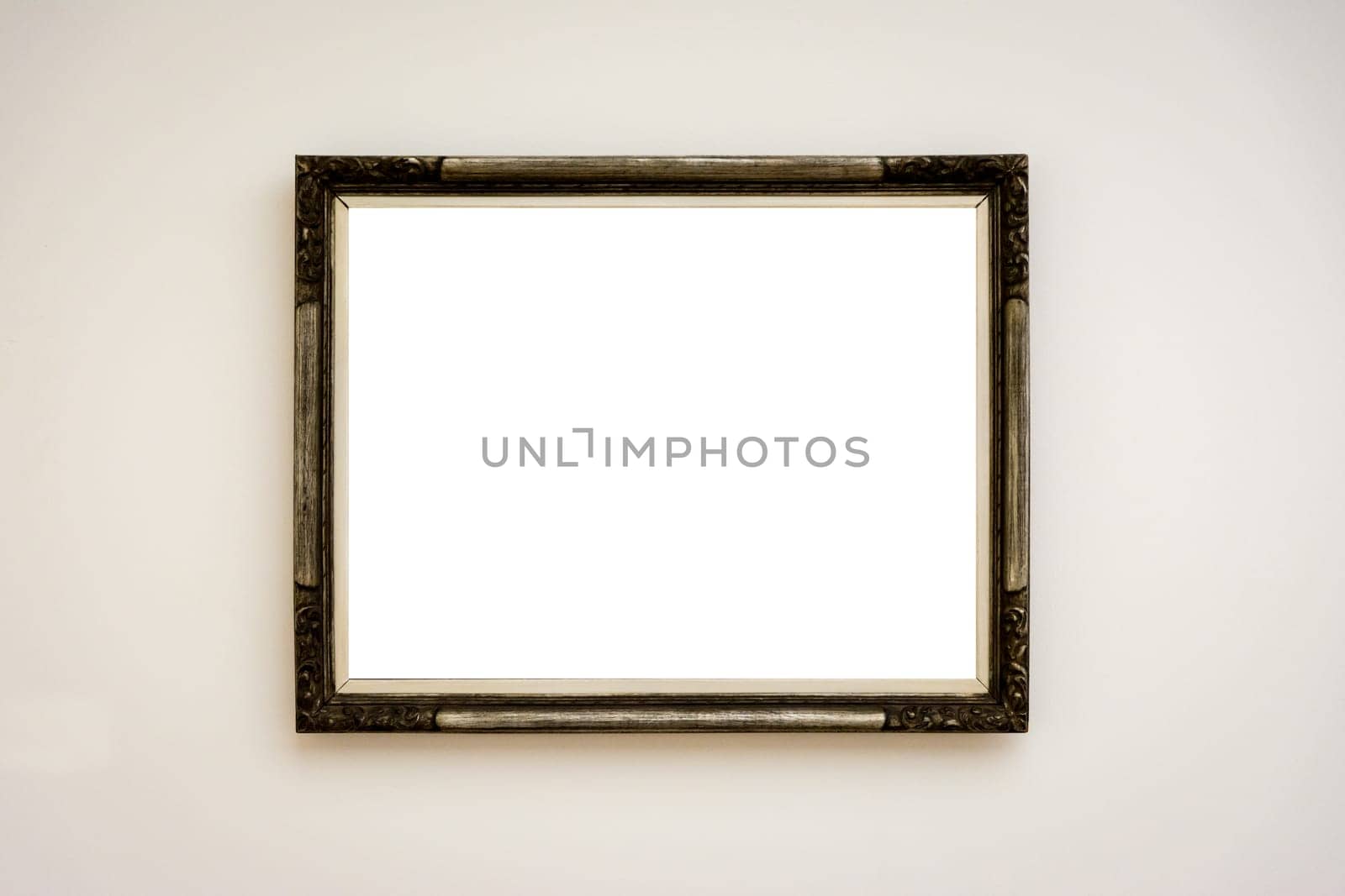 Modern Art Museum Frame Wall Clipping Path Isolated White Vector Illustration Template