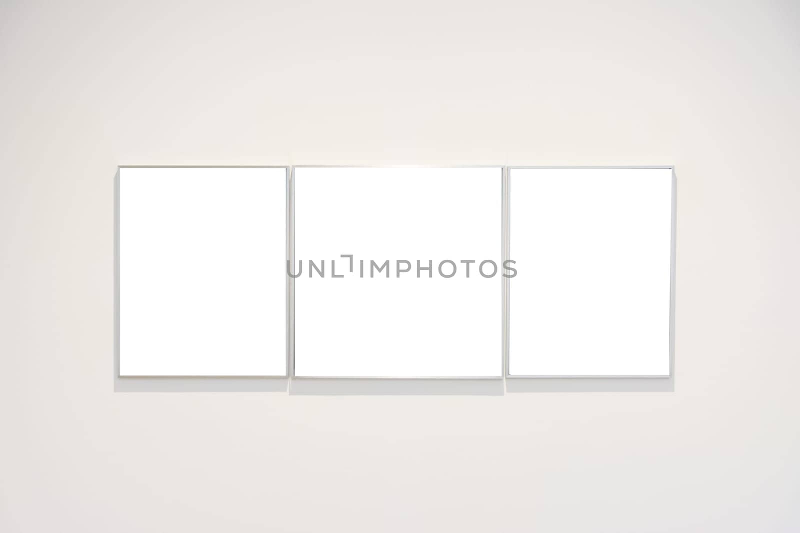 Modern Art Museum Frame Wall Clipping Path Isolated White Vector Illustration Template