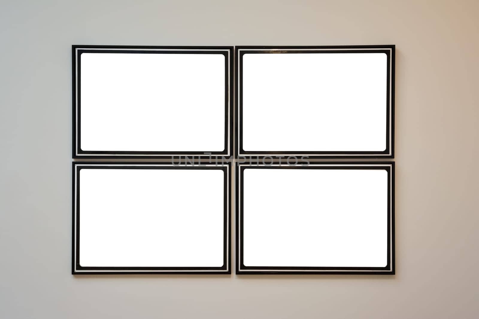 Art Museum Frame Wall Ornate Minimal Design White Isolated Clipping Path Template