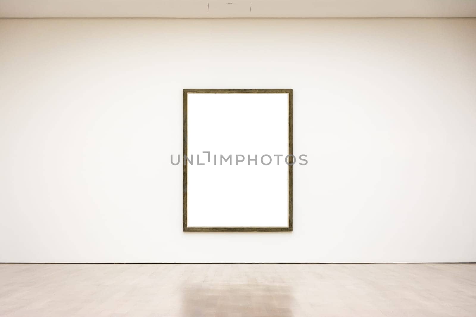 Modern Art Museum Frame Wall Clipping Path Isolated White Vector Illustration Template