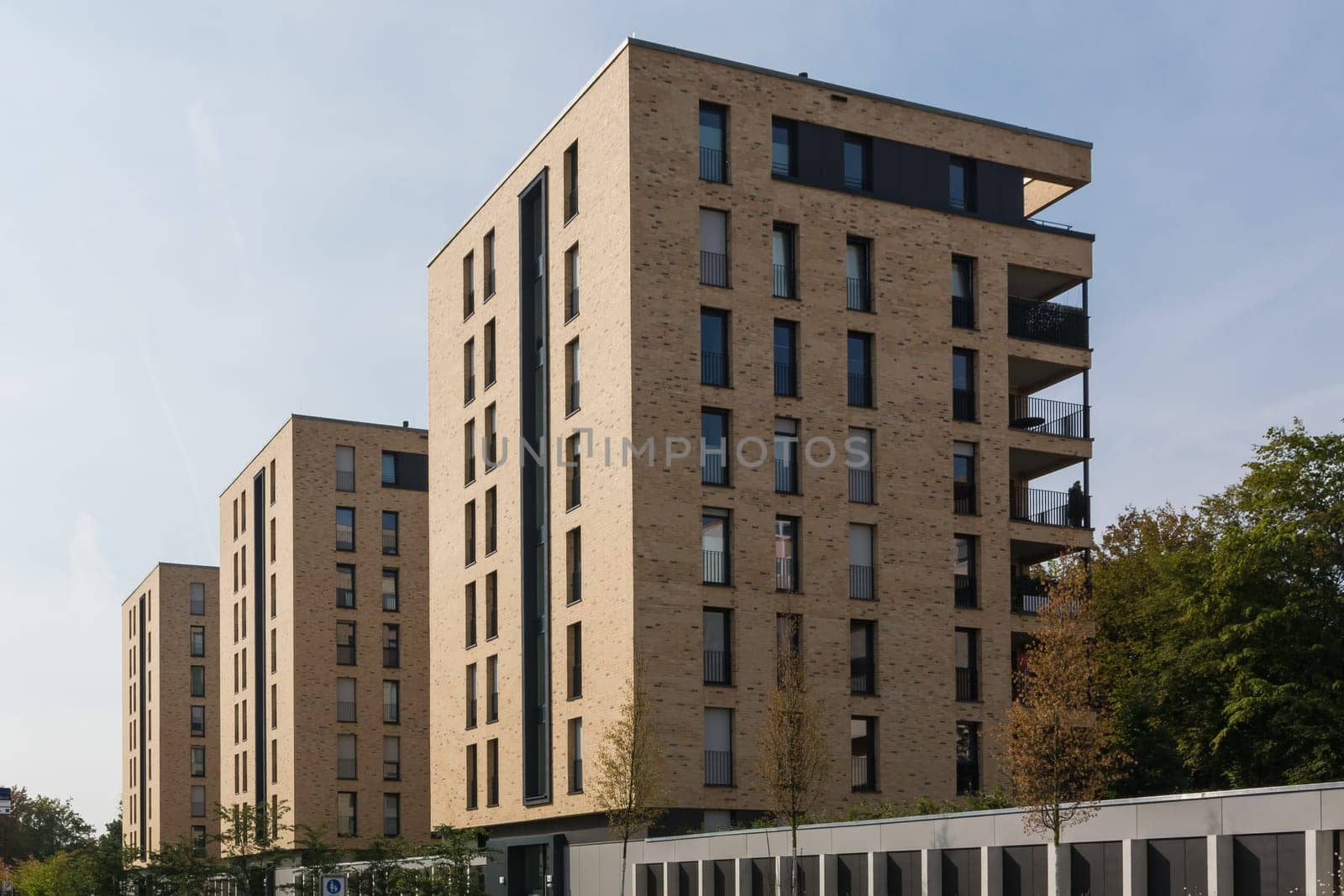 German Architecture Apartment Building Complex Modern Balconies Expensive