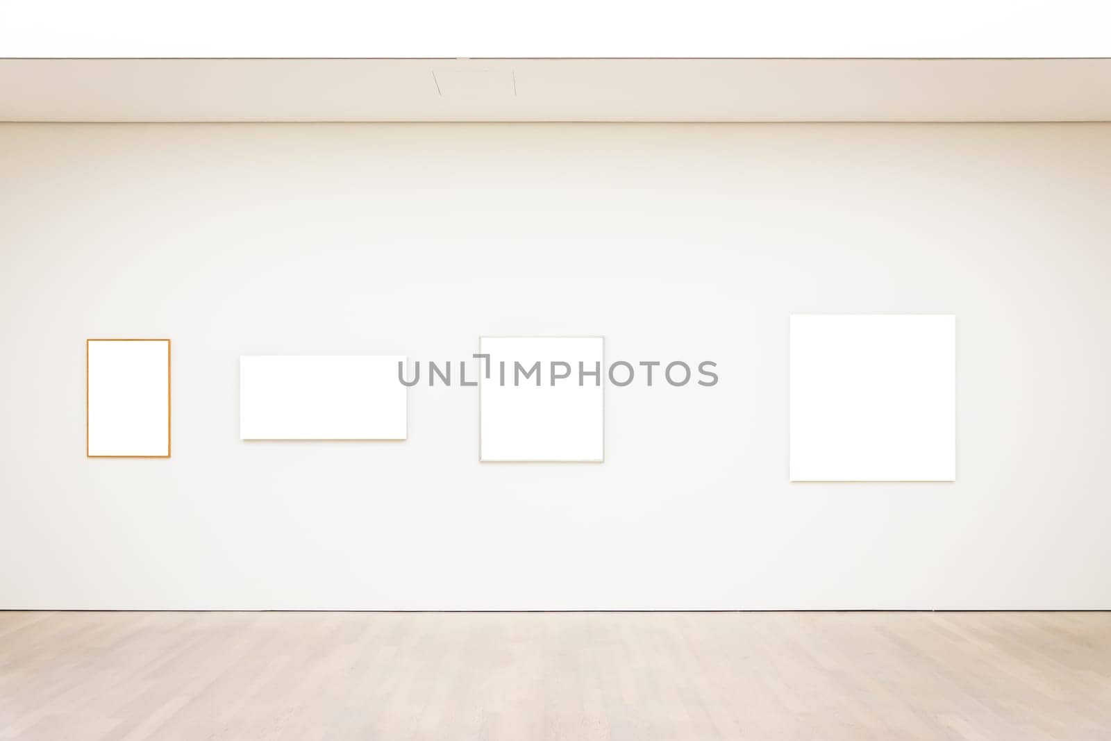 Modern Art Museum Frame Wall Clipping Path Isolated White Vector Illustration Template