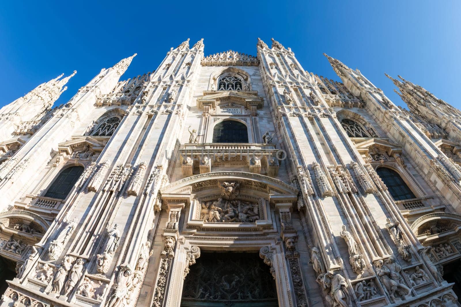 Milan Cathedral Duomo Outdoors Place Italy December Christmas Decoraiton and Crowd 2016 Night Day Famous Sightseeing Destination