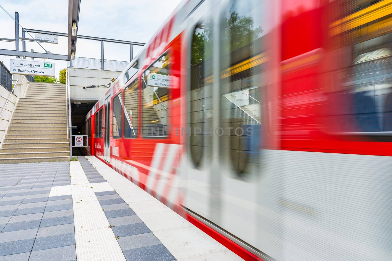Stuttgart Public Transport Subway Doors Moving Train