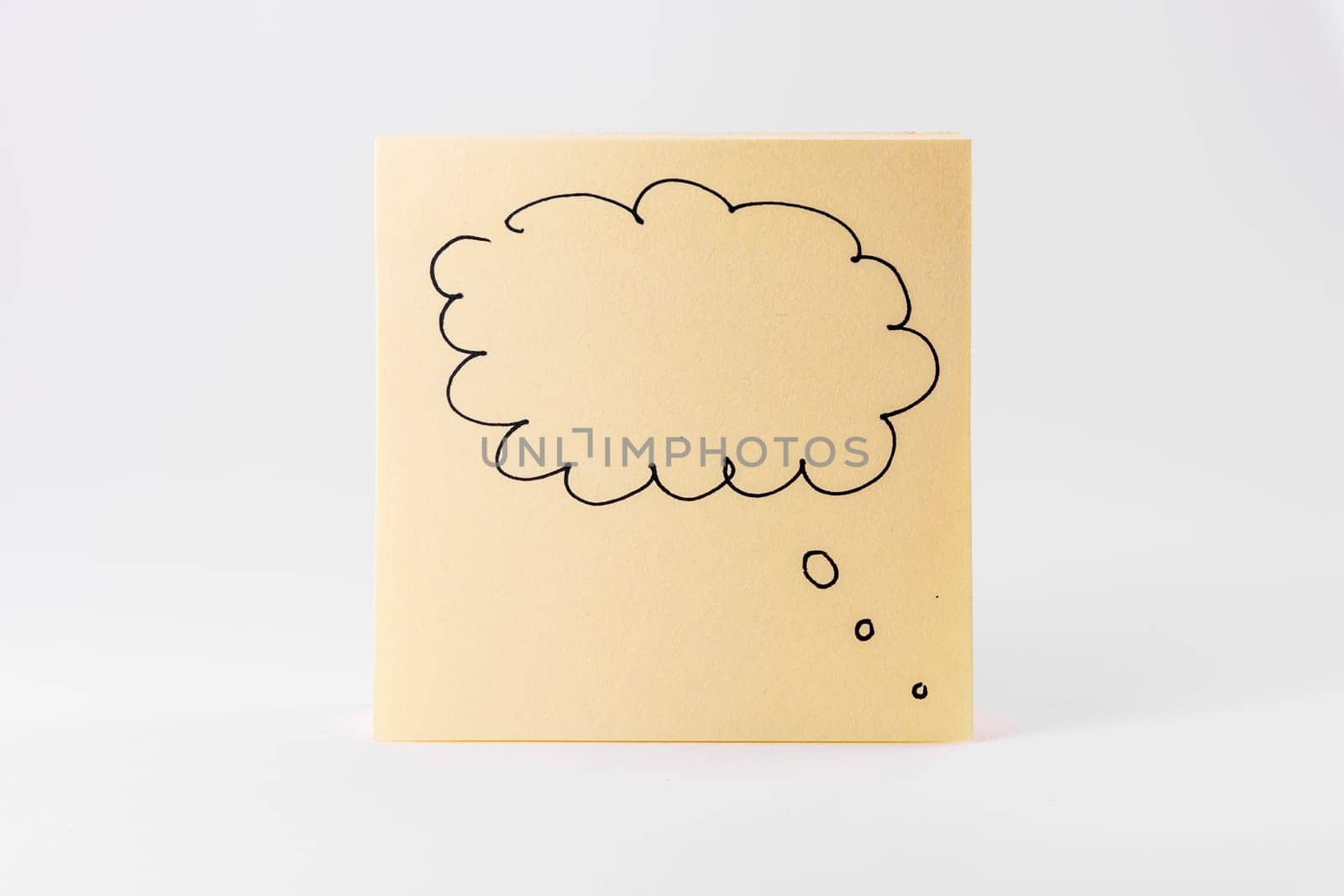 Sticky Notes Notepad Yellow Square White Background Office Supply Thought Bubble by BlissHunterImages