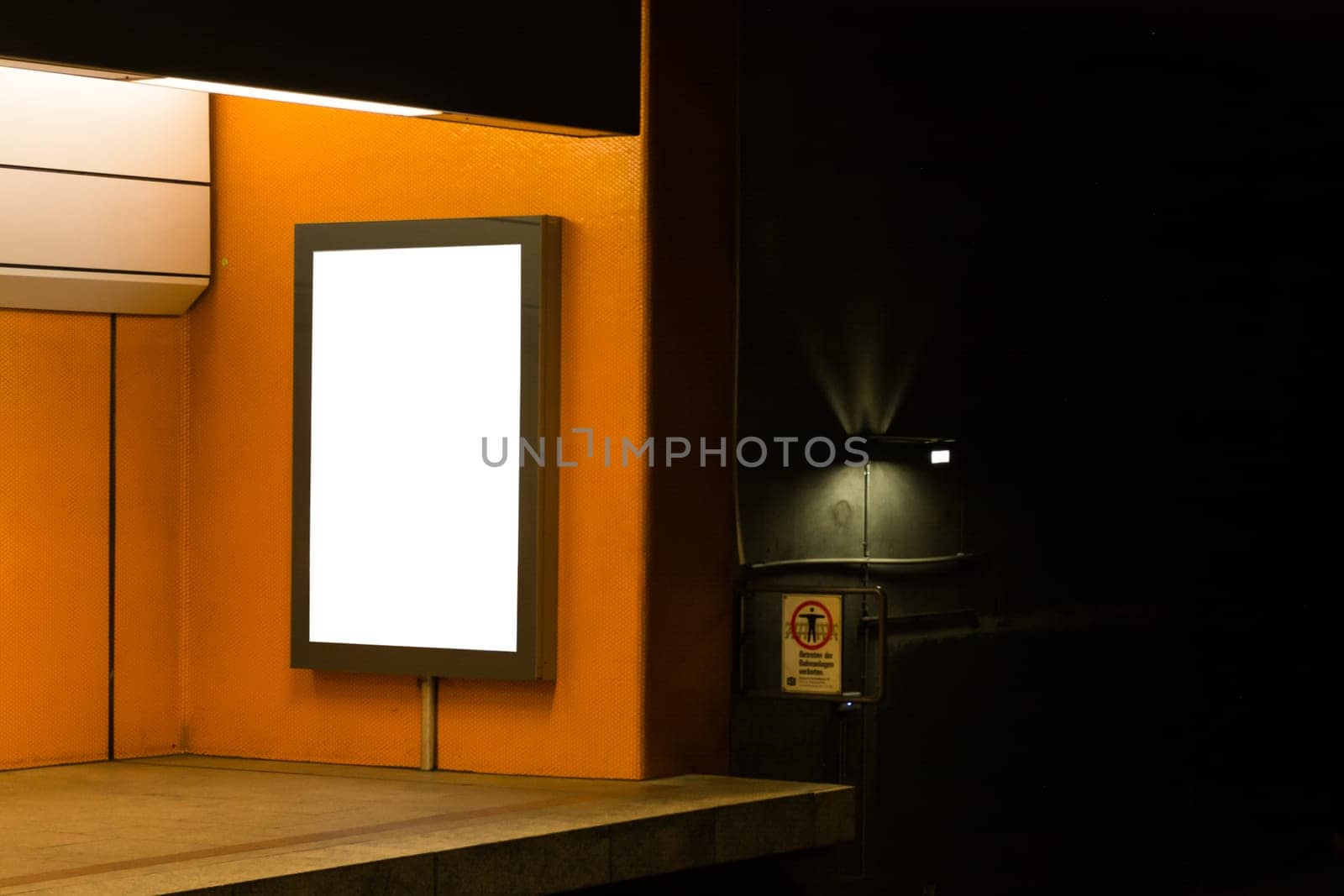 Subway Underground Interior Blank Isolated Clipping Path Advertisement Space