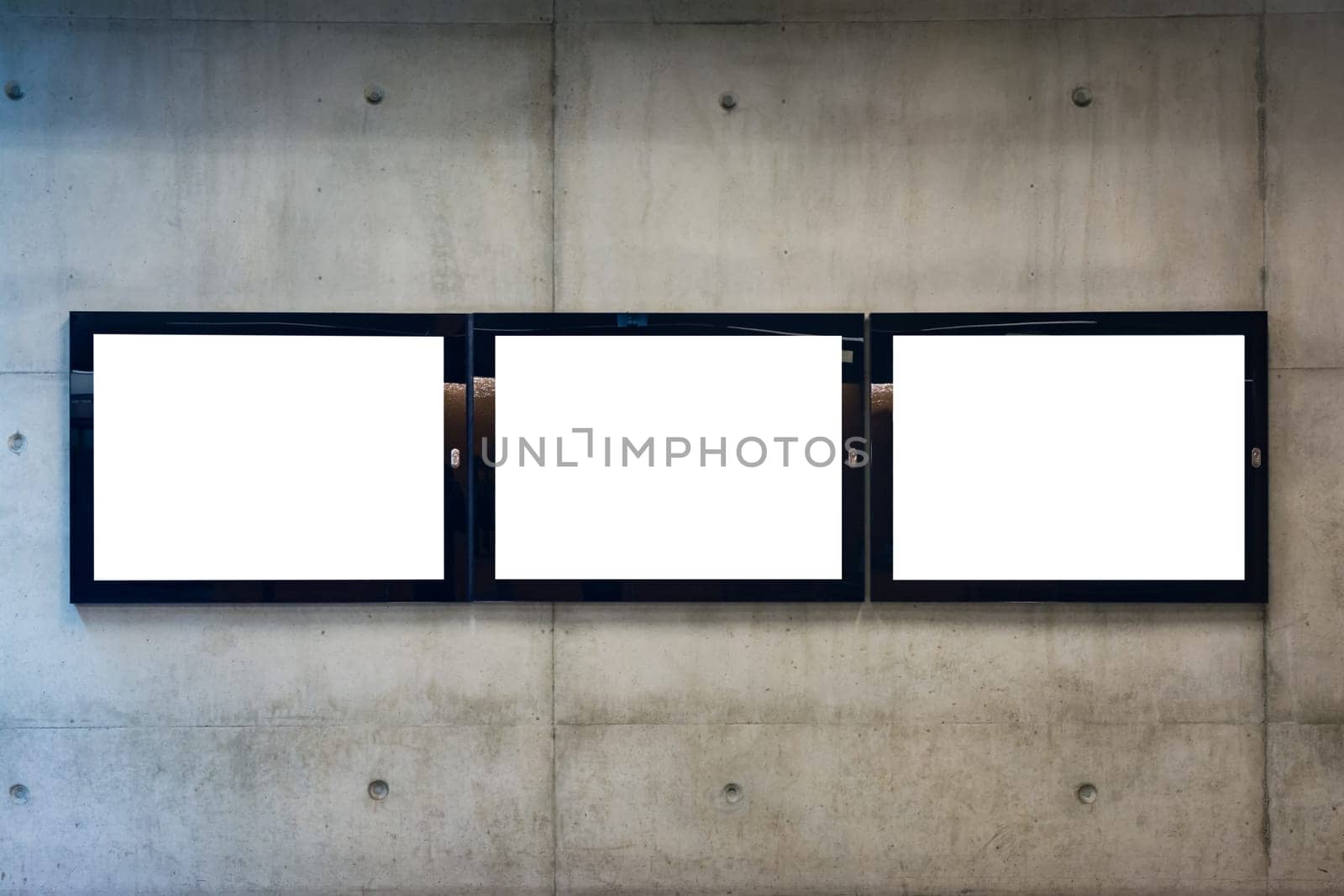 Subway Underground Interior Blank Isolated Clipping Path Advertisement Space