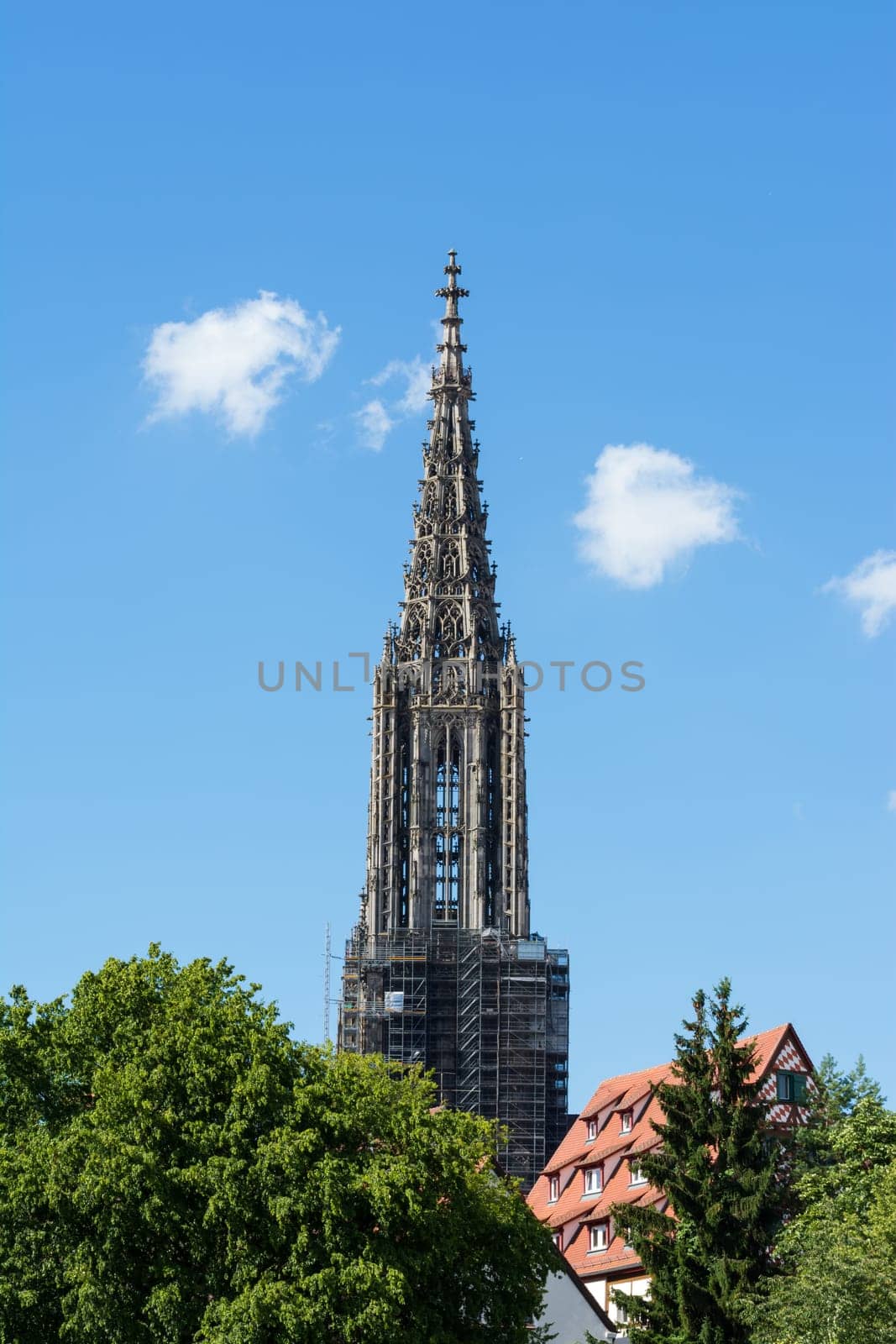 Spire Top Ulm Münster Cathedral Church Germany Europe