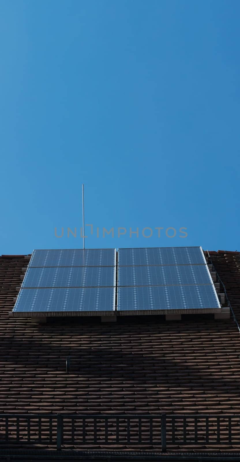 Solar Panels on German House Roof Blue Sky Technology