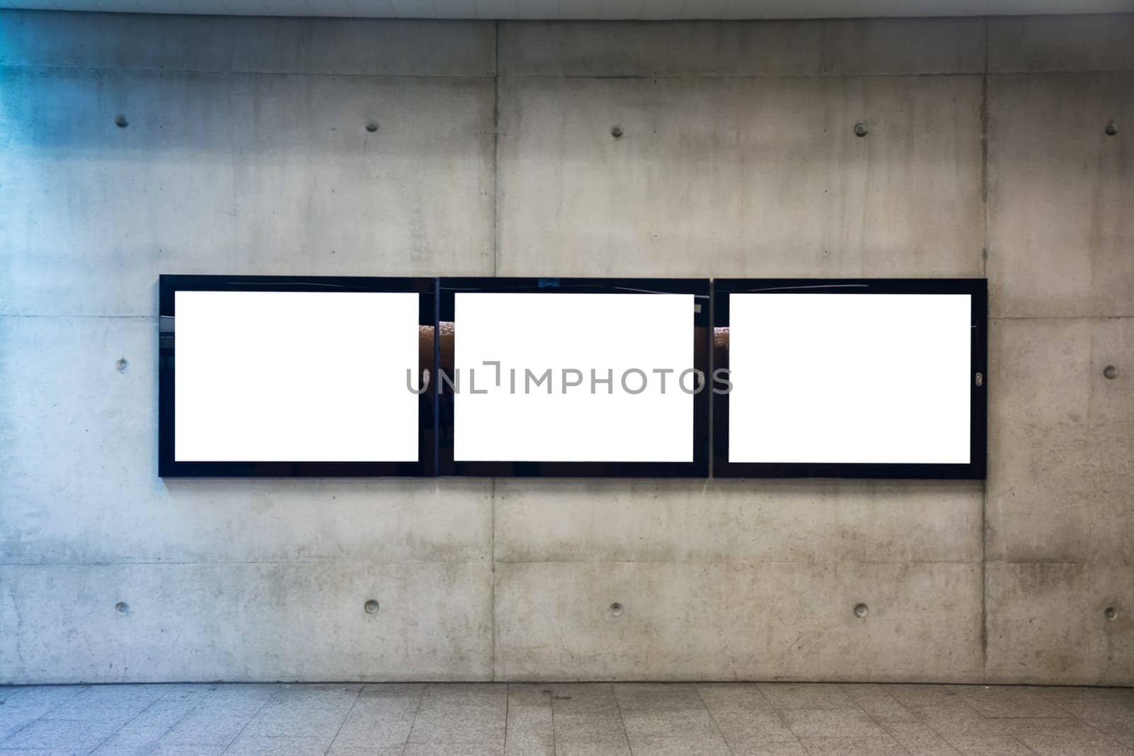 Subway Underground Interior Blank Isolated Clipping Path Advertisement Space